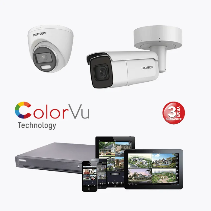 CCTV camera package with ColorVu Technology, 4k ULTRA HD, and a 3 Year Guarantee